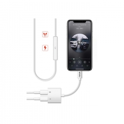 Wiwu LT-01 Plus Lightning Ses Adaptörü Beyaz