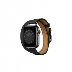 Apple Watch Hermès - 40 mm Simple Tour Attelage Noir Swift Deri