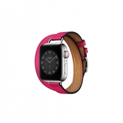 Apple Watch Hermès - 40 mm Simple Tour Attelage Rose Mexico Swift Deri