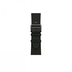 Apple Watch Hermès - 44 mm Simple Tour Attelage Noir Swift Deri