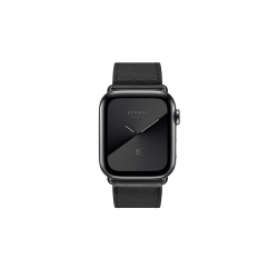 Apple Watch Hermès - 44 mm Simple Tour Noir Swift Deri