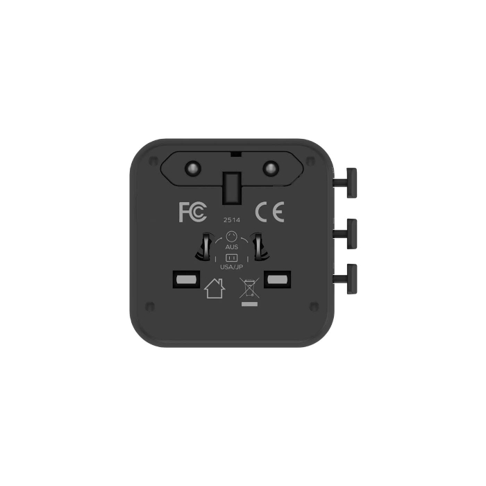 Momax 20W PD 2 Ports + Ac World Travel Hızlı Şarj Cihazı Siyah