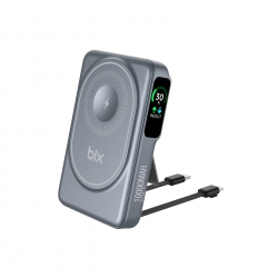 Bix Tpb16 10.000mah 6in1 Manyetik Oled Ekranlı Magsafe Powerbank Gri