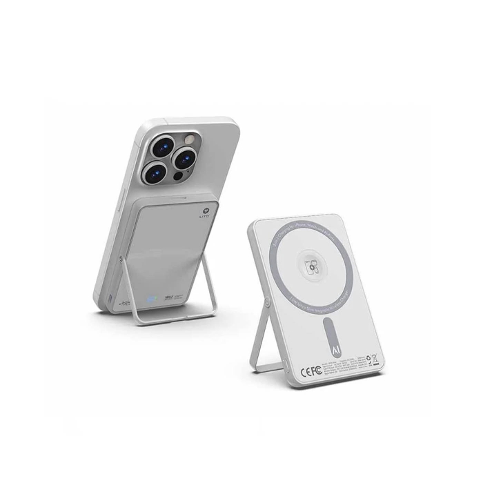Lito LP03 5.000mah 15W Ultra Ai 5’i 1 Arada Manyetik Powerbank Beyaz