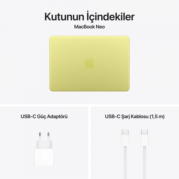 MacBook Neo 13 inch 6CPU 5GPU A18 PRO/8GB/512GB Touch ID Sarı MHFE4TU/A