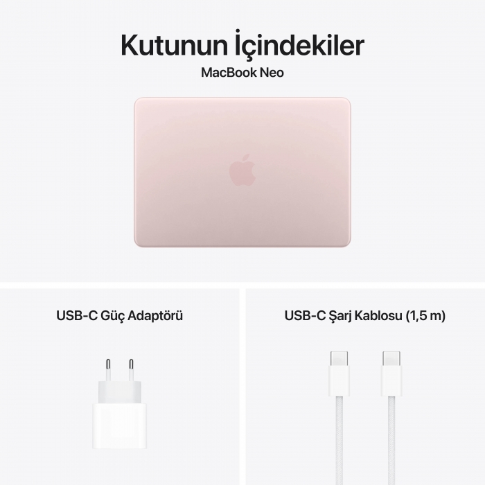 MacBook Neo 13 inch 6CPU 5GPU A18 PRO/8GB/512GB Touch ID Pembe MHFJ4TU/A