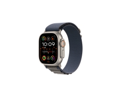 Watch Ultra 2 Natürel Titanyum Kasa ve Mavi Alpine Loop Küçük Boy MREK3TU/A