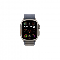 Watch Ultra 2 Natürel Titanyum Kasa ve Mavi Alpine Loop Küçük Boy MREK3TU/A