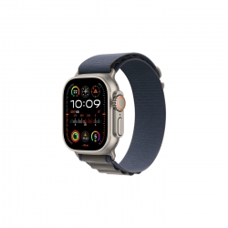 Watch Ultra 2 Natürel Titanyum Kasa ve Mavi Alpine Loop Büyük Boy MREQ3TU/A