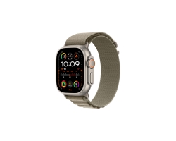 Watch Ultra 2 Natürel Titanyum Kasa ve Yeşil Alpine Loop Küçük Boy MREX3TU/A