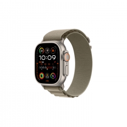 Watch Ultra 2 Natürel Titanyum Kasa ve Yeşil Alpine Loop Küçük Boy MREX3TU/A