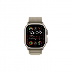 Watch Ultra 2 Natürel Titanyum Kasa ve Yeşil Alpine Loop Küçük Boy MREX3TU/A